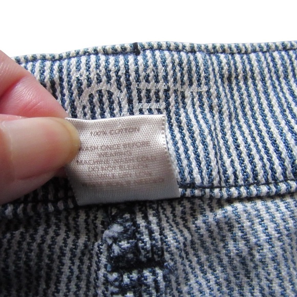 LOFT Blue White Striped Cotton Shorts 14 Soft Pockets Cuffed Nautical Coastal - Picture 7 of 8